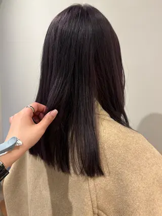 セミロング カラー yumemiレイヤー ‎✴︎ 透明感カラーのヘアスタイル