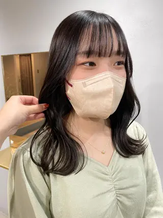 セミロング カラー 【表参道】Ruri デジタルパーマのヘアスタイル