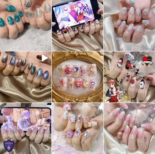 ネイル 渋谷／チップ長さ出し 👑アプレgel-xのネイルデザイン