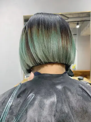 ショート カラー ボブパーマコテ巻き風 パーマNo1深江秀平のヘアスタイル