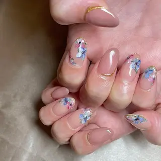 ミディアム カラー パーマ ヘアアレンジ メンズ キッズ ネイル マツエク・マツパ el. by Aoのネイルデザイン
