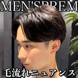 ショート カラー パーマ メンズ キッズ センターパート マスターかずまのヘアスタイル