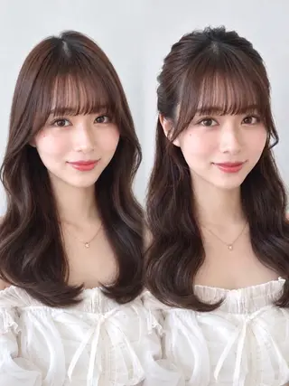 セミロング 顔周り/くびれヘア 韓国ヘア💕風間るなのヘアスタイル