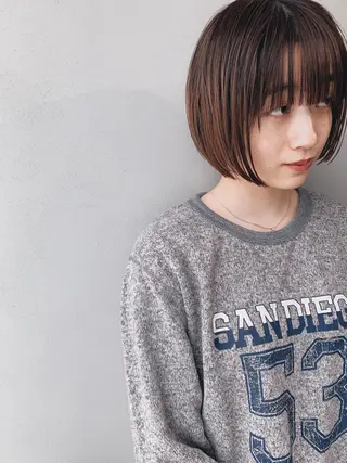 ショート カラー ボブパーマコテ巻き風 パーマNo1深江秀平のヘアスタイル