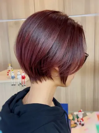 ショート カラー SHIN🌿柏美容師 レイヤーボブカラーのヘアスタイル
