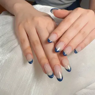 セミロング パンダ ネイルのネイルデザイン