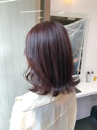 ミディアム カラー パーマ ヘアアレンジ メンズ キッズ ネイル マツエク・マツパ 上品＆韓国風 🥀海心🥀のヘアスタイル