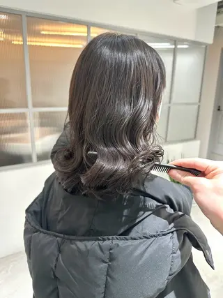 ミディアム パーマ 髪質改善 縮毛矯正/ レイヤー/銀座/本木のヘアスタイル
