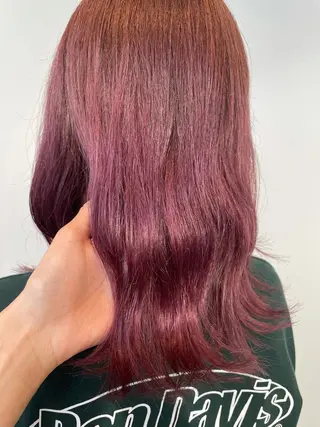 セミロング カラー パーマ ヘアアレンジ ハイトーンカラー🤍 山下 優華のヘアスタイル