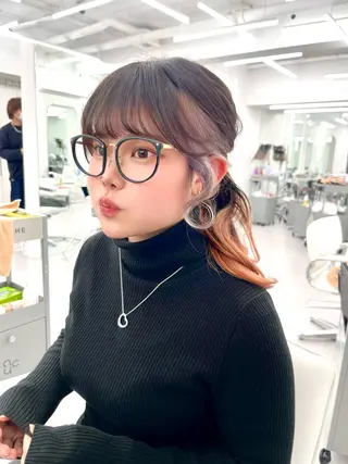 カラー 盛れる顔周り✨韓国式 レイヤーkanatoのヘアスタイル