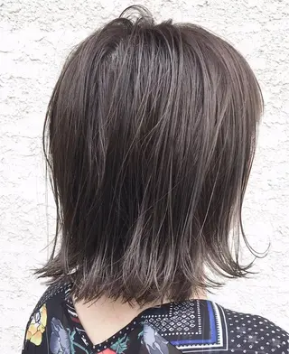 ミディアム カラー 酸性縮毛矯正🧴韓国 レイヤー/髪質改善のヘアスタイル