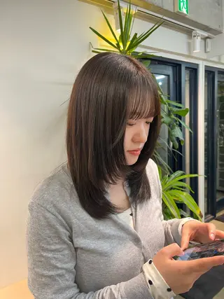 ミディアム 土田 莉来のヘアスタイル
