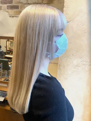 セミロング カラー マンツーマン 美容師💚コウブチのヘアスタイル