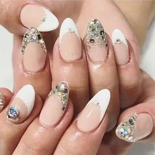ネイル 渋谷／チップ長さ出し 👑アプレgel-xのネイルデザイン