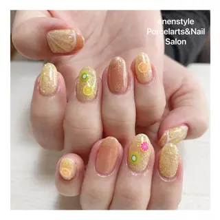 ミディアム ネイル 🐾enen style 🐾のネイルデザイン