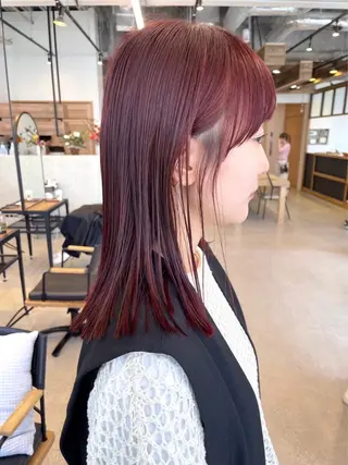 ミディアム カラー はらだ みはるのヘアスタイル