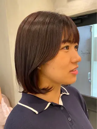 セミロング 新宿/顔周りカット +レイヤー=しずく♩のヘアスタイル