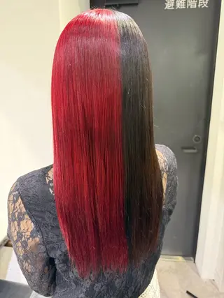 ミディアム カラー インナーカラー 推し ブリーチ 髪質改善のヘアスタイル