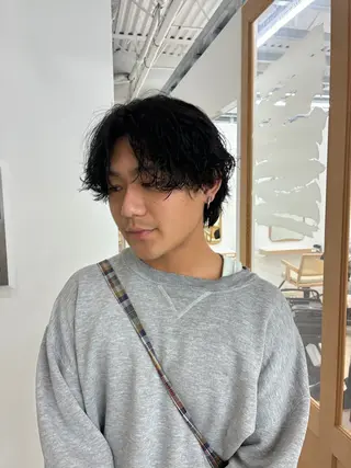 パーマ メンズ メンズカット パーマ[佐橋]のヘアスタイル