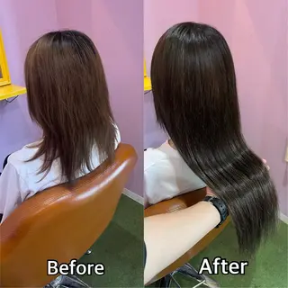 ロング カラー＋ちび編み込み エクステ梅田🐨のヘアスタイル