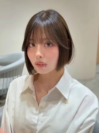ミディアム けいし🐬ボブ 美髪縮毛矯正のヘアスタイル