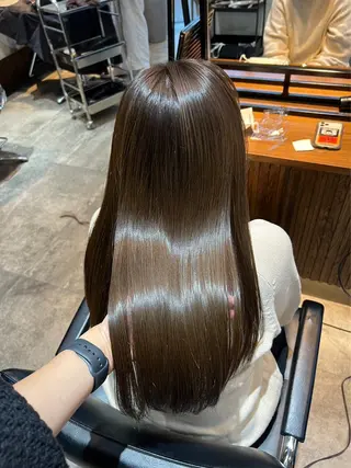 セミロング カラー レイヤー似合わせ 透明感カラーりきやのヘアスタイル