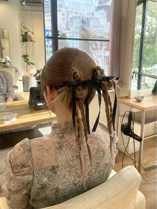 ミディアム ヘアアレンジ BELO OSAKA カエデのヘアスタイル