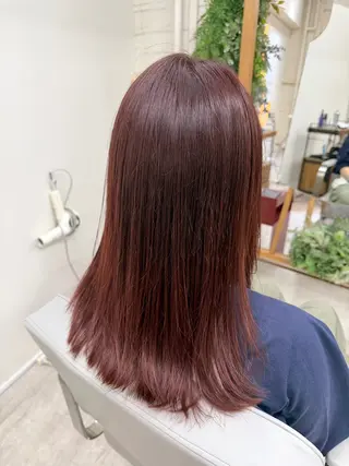 セミロング カラー 颯/ツイスパ/波巻き /レディースモデルのヘアスタイル