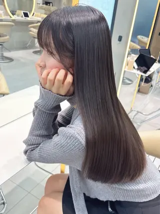 ロング 福岡縮毛矯正✨️ ストレート 向井和輝のヘアスタイル