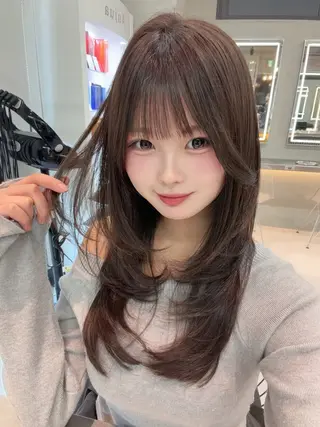 ロング カラー レイヤー/縮毛矯正/ ブリーチなし吉村清志のヘアスタイル