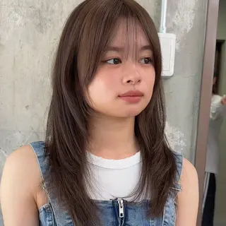 ミディアム カラー 顔周り✂️透明感 レイヤー/みっきーのヘアスタイル