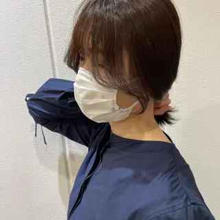 ミディアム カラー 梅田/赤み消しカラー /顔まわりcut🤍のヘアスタイル