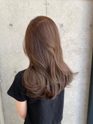 セミロング カラー Saki/レイヤー/ 柔色カラー/顔まわりのヘアスタイル