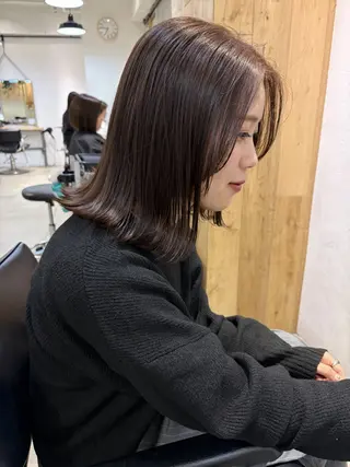 ミディアム カラー 赤み消しカラー/ ミントカラー/トモキのヘアスタイル