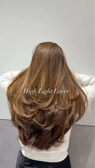 ロング カラー ヘアアレンジ 新宿/レイヤー特化 韓国ヘア/海外ヘアのヘアスタイル