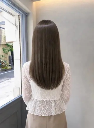 ロング カラー 松下 沙織のヘアスタイル