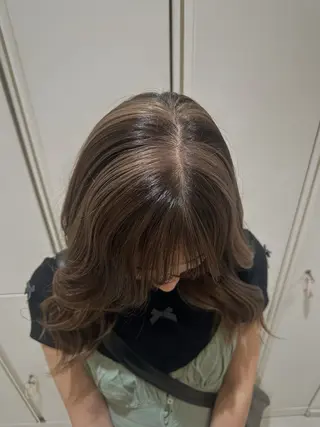 ロング カラー ヘアアレンジ タイトボブ個性派カラ ーAKANEのヘアスタイル