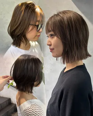 ショート ボブ×レイヤーカット 透明感カラー/Fuuのヘアスタイル