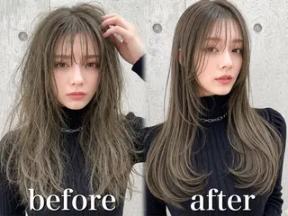 ロング ブリーチ縮毛矯正飛我 韓国ヘア🫧のヘアスタイル