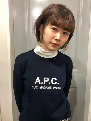ミディアム カラー Pia ツボイ ケイタのヘアスタイル