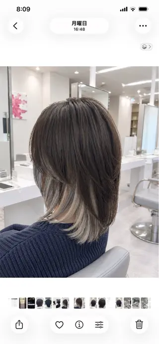 セミロング レイヤー/ウルフ/デ ザインカラー💎藤原のヘアスタイル
