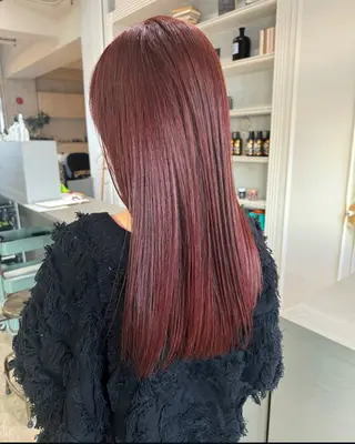 ロング 髪質改善×ハイトーン レイヤー天神美容室のヘアスタイル