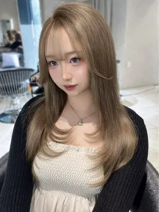 ロング カラー 韓国レイヤー×モテ髪 /MITSUKI🤍のヘアスタイル
