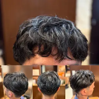ショート パーマ メンズ 根尾 海咲のヘアスタイル