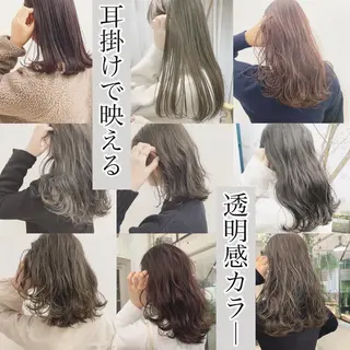 ミディアム カラー ネイル ハイトーンボブ 前田 表参道　グレージュのヘアスタイル