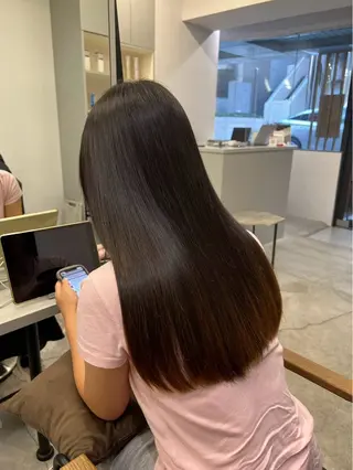 ロング パーマ 🍒モテ暖色カラー × うる艶✧ ゆなのヘアスタイル