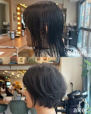 ショート 縮毛矯正/レイヤー taiga🧡のヘアスタイル