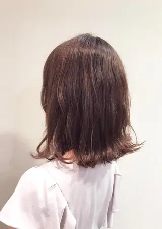 ミディアム カラー パーマ 安井 匡隆のヘアスタイル