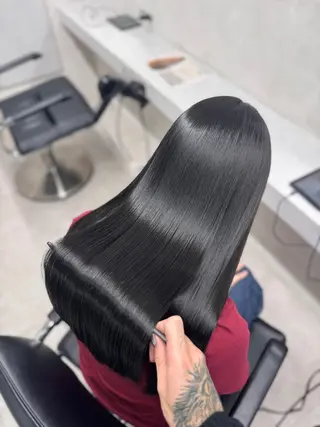ロング ピンク/グレージュ 髪質改善SOMAのヘアスタイル