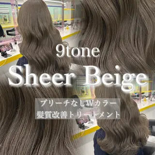 ロング カラー ブリーチ縮毛矯正飛我 透けオリーブ淡色🫧のヘアスタイル